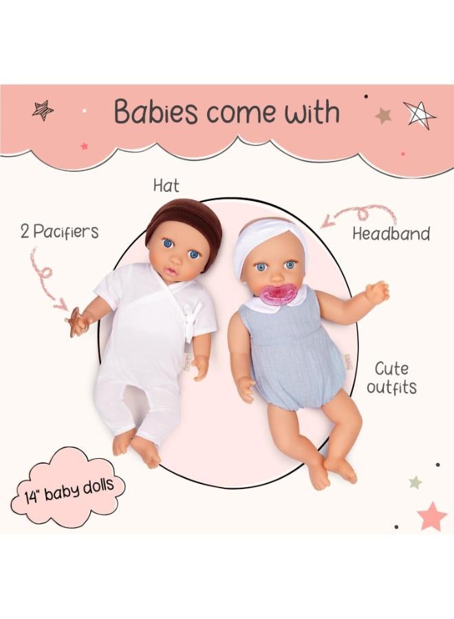 لولا بيبي دمية توأم واقعية مقاس 14 بوصة مع الملحقات - Image 4